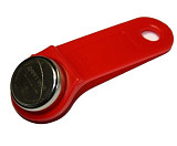 Электронный перезаписываемый ключ Touch Memory RW1990 (красный) с держателем