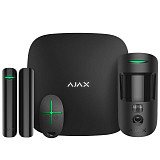 Ajax StarterKit Cam Black (16582.42.BL1), комплект охранной GSM сигнализации с фотоверификацией тревог