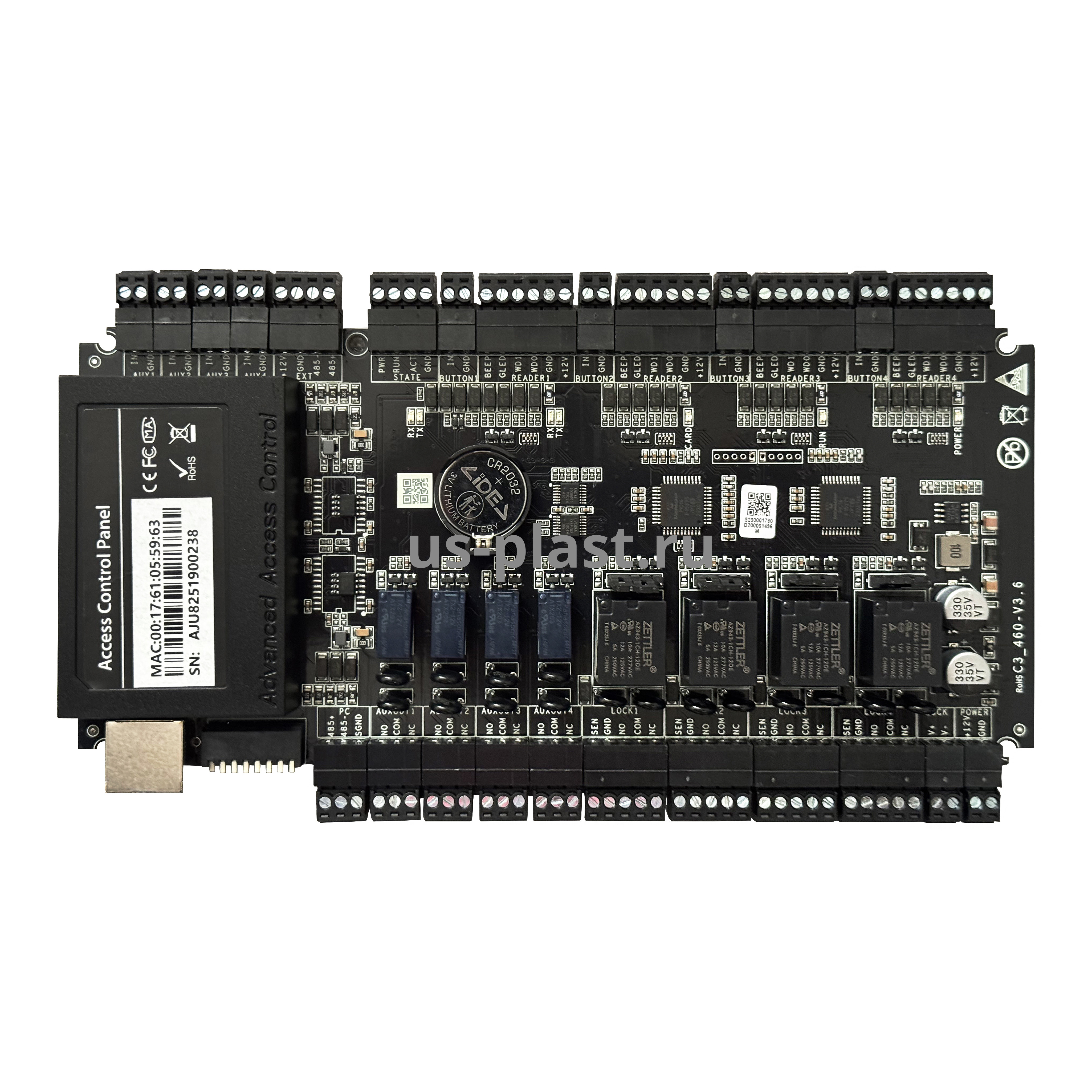 ZKTeco (TEMID) C3-400 Plus, сетевой контроллер СКУД для четырех дверей (односторонний доступ). Фото N2