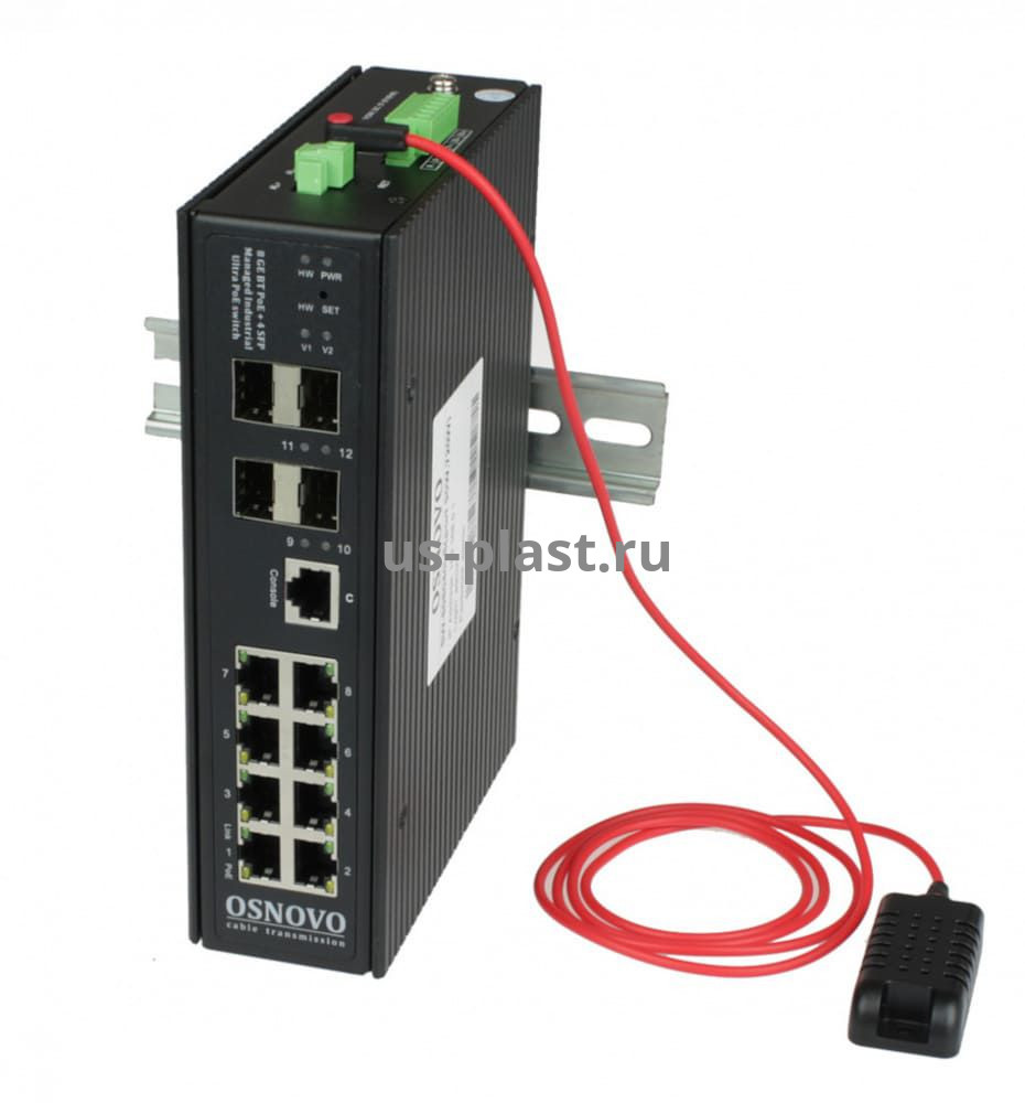 OSNOVO SW-80804/ILS(port 90W,720W), управляемый PoE-коммутатор