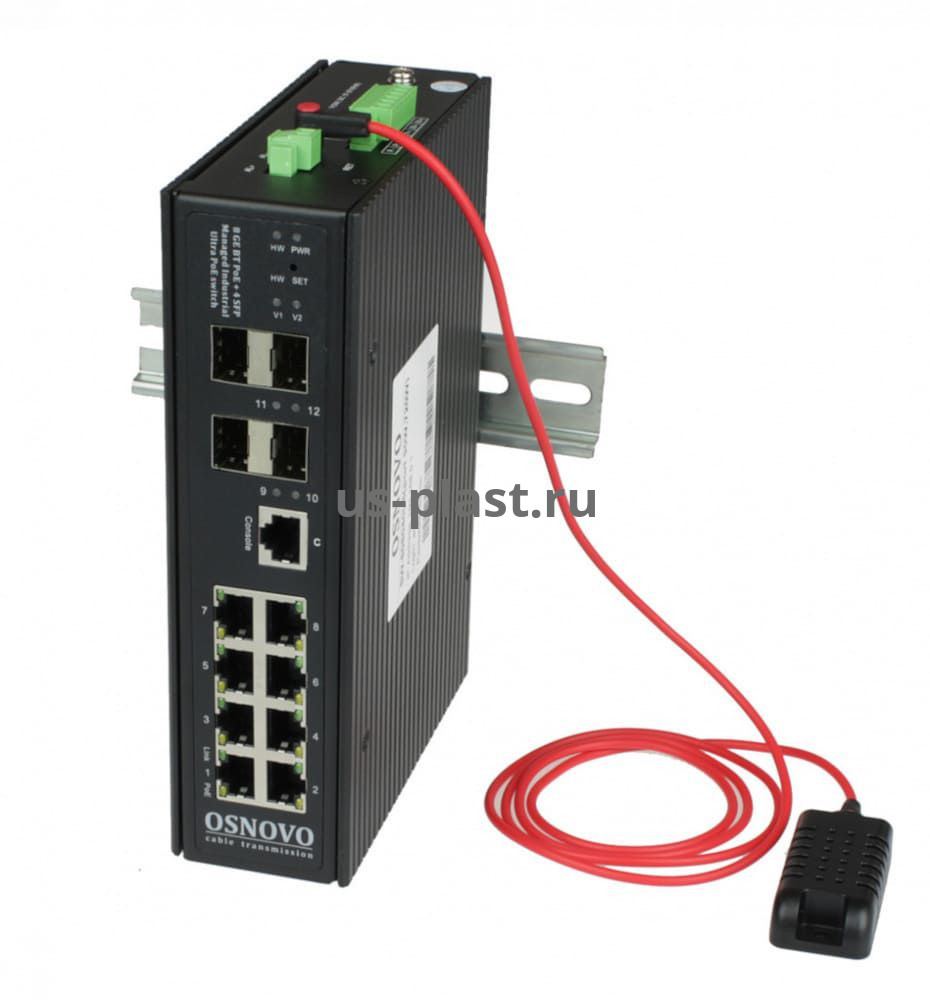 OSNOVO SW-80804/ILS(port 90W,720W), управляемый PoE-коммутатор