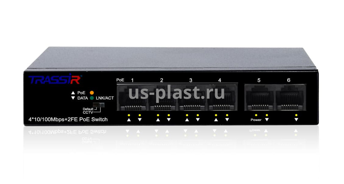 TRASSIR TR-NS1106-60-4POE неуправляемый PoE-коммутатор
