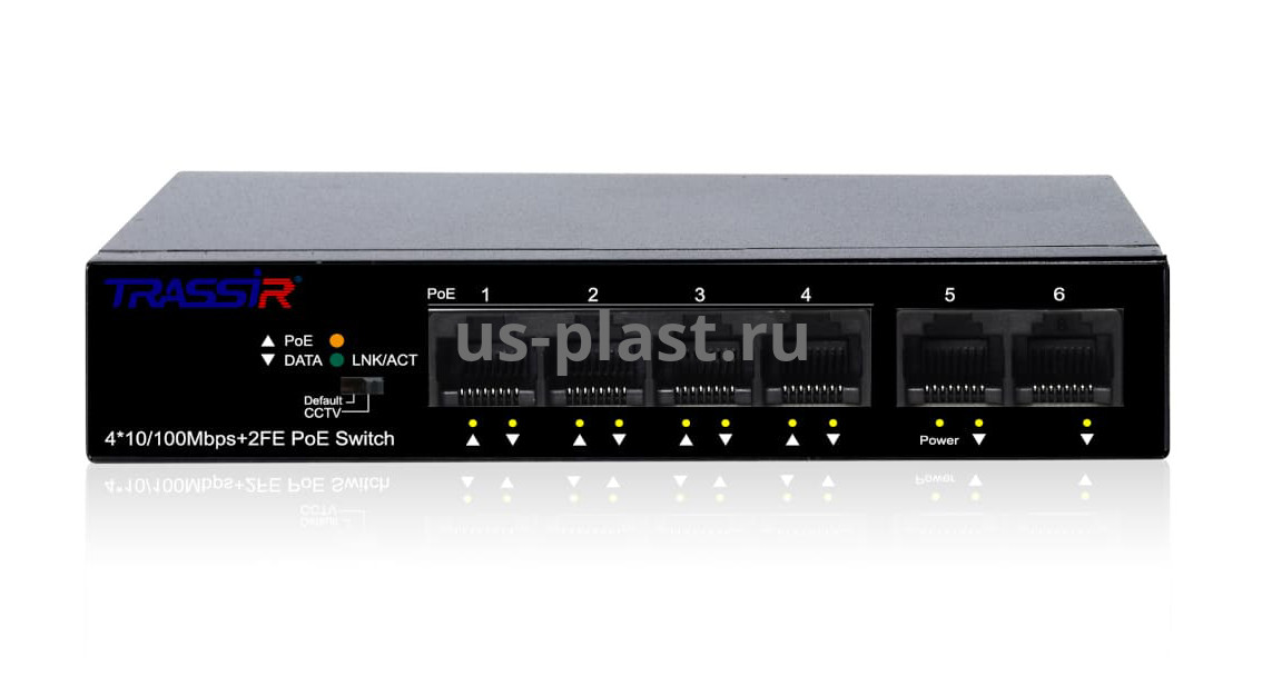 TRASSIR TR-NS1106-60-4POE неуправляемый PoE-коммутатор