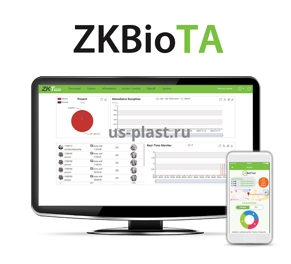 ZKTeco BioTA (ZKBT-Dev-P10) программа для учета рабочего времени, лицензия на 10 устройств