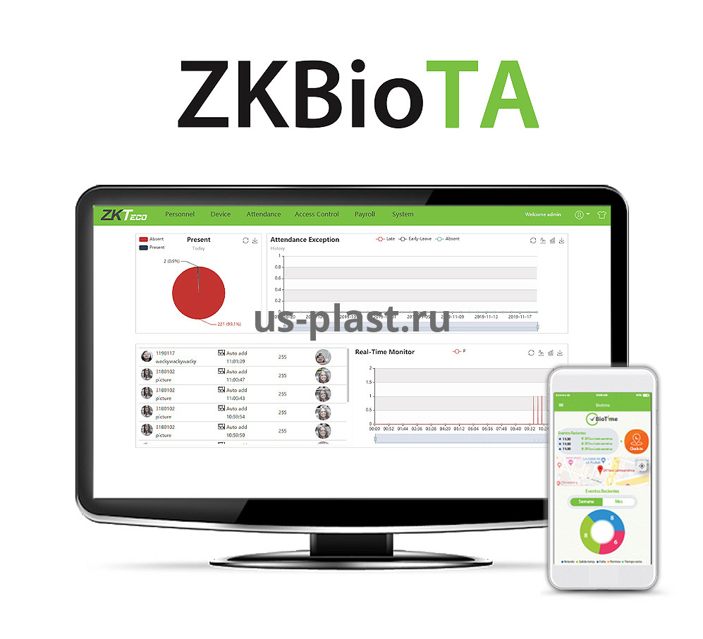 ZKTeco BioTA (ZKBT-Dev-P10) программа для учета рабочего времени, лицензия на 10 устройств