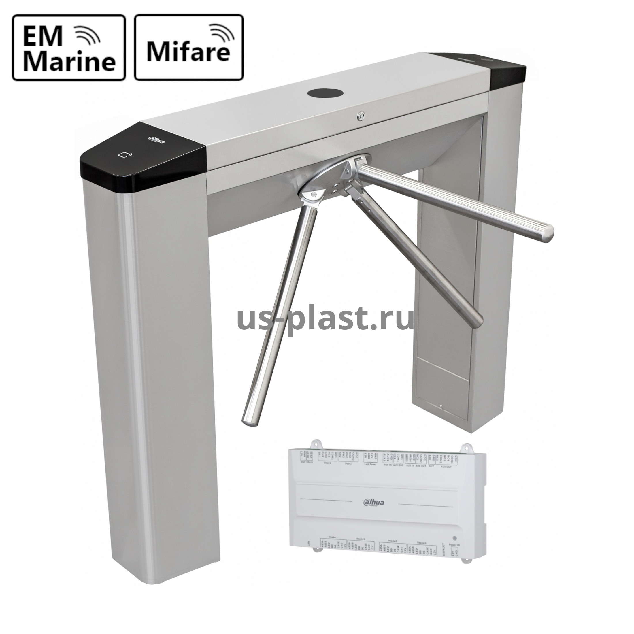 Dahua DHI-ASGG120T-IFC [EM/MF] комплект турникета-трипода с контроллером и считывателями карт EM-Marine и MIFARE