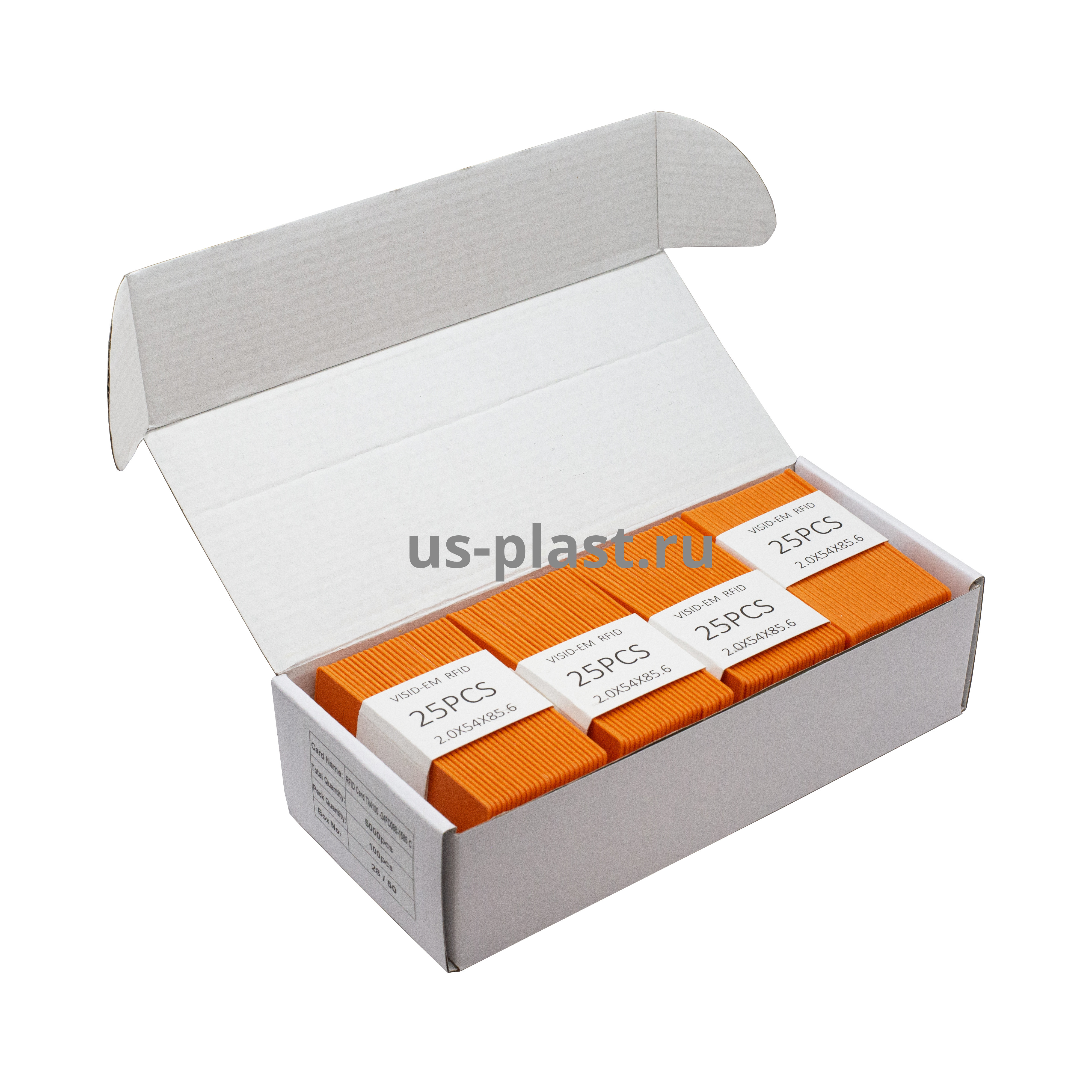 RFID карта EM-Marine Clamshell ORANGE (толстая) с номером. Фото N3