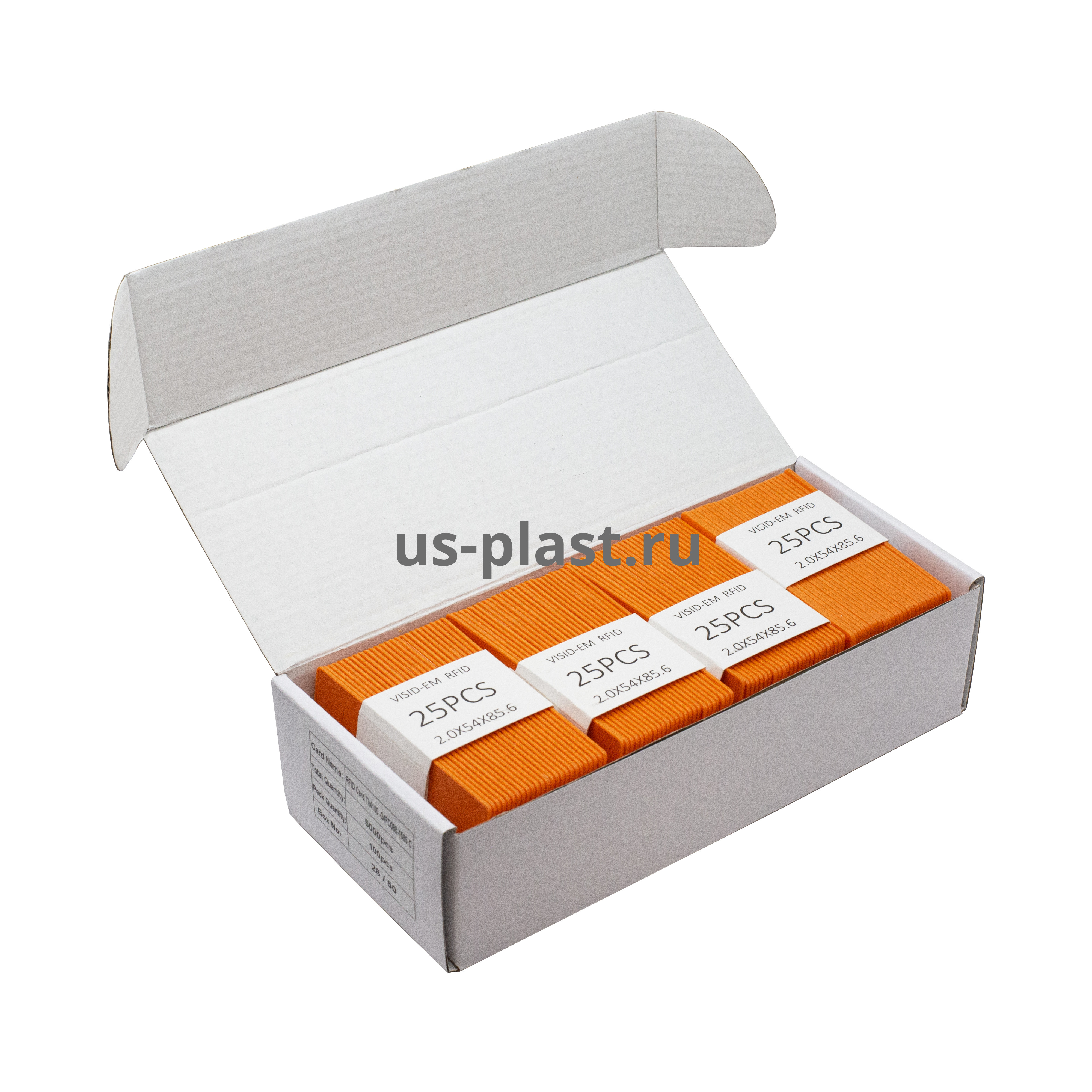 RFID карта EM-Marine Clamshell ORANGE (толстая) с номером. Фото N3
