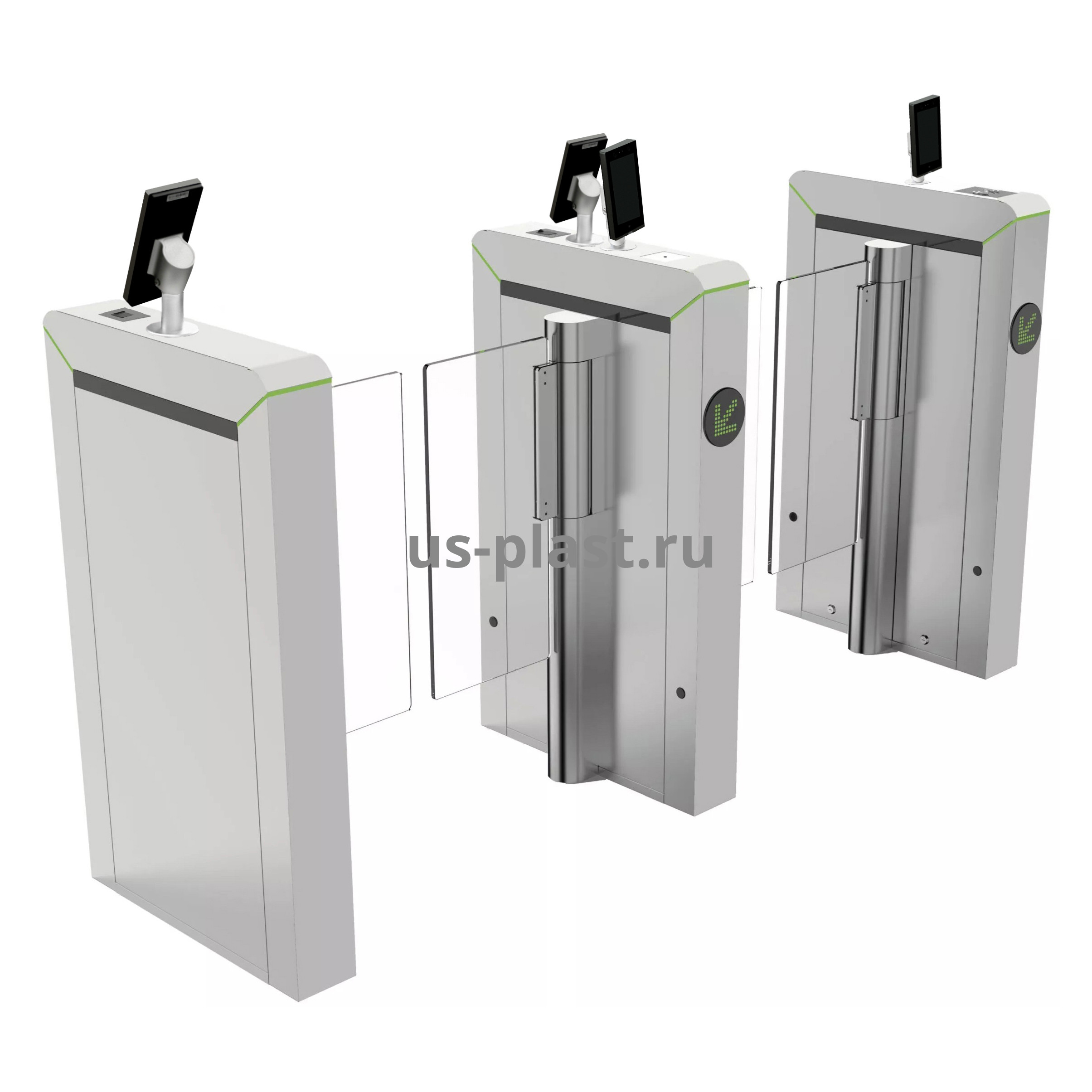 ZKTeco Mars-S120(FACE) двухпроходной распашной биометрический турникет с распознаванием лиц. Фото N3