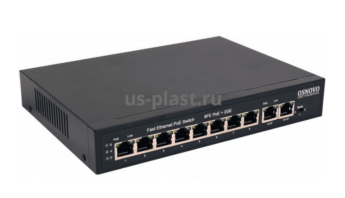 OSNOVO SW-20820 (120W), неуправляемый PoE-коммутатор