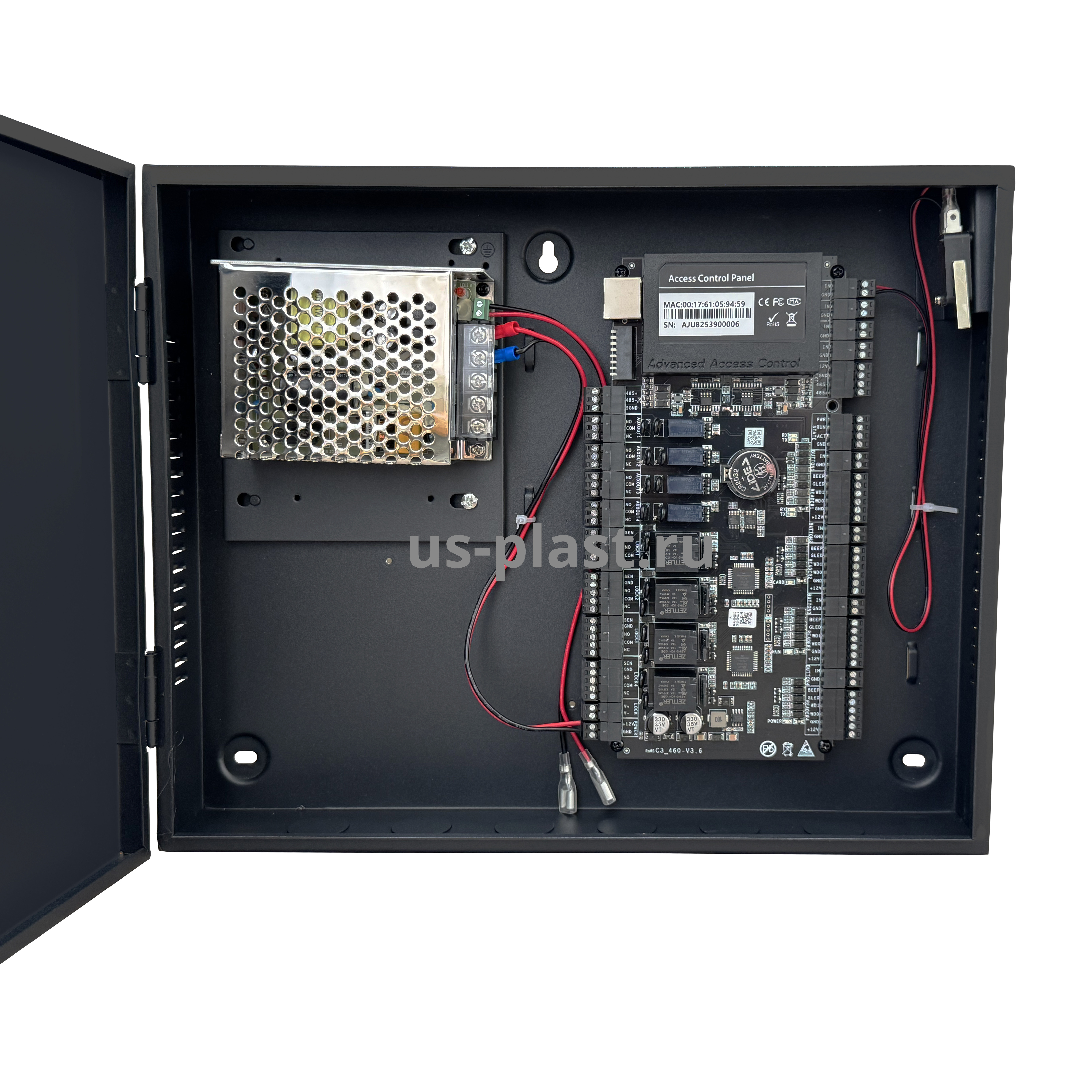 ZKTeco (TEMID) C3-400 Plus Package B, сетевой контроллер СКУД для двух дверей в монтажном боксе. Фото N2