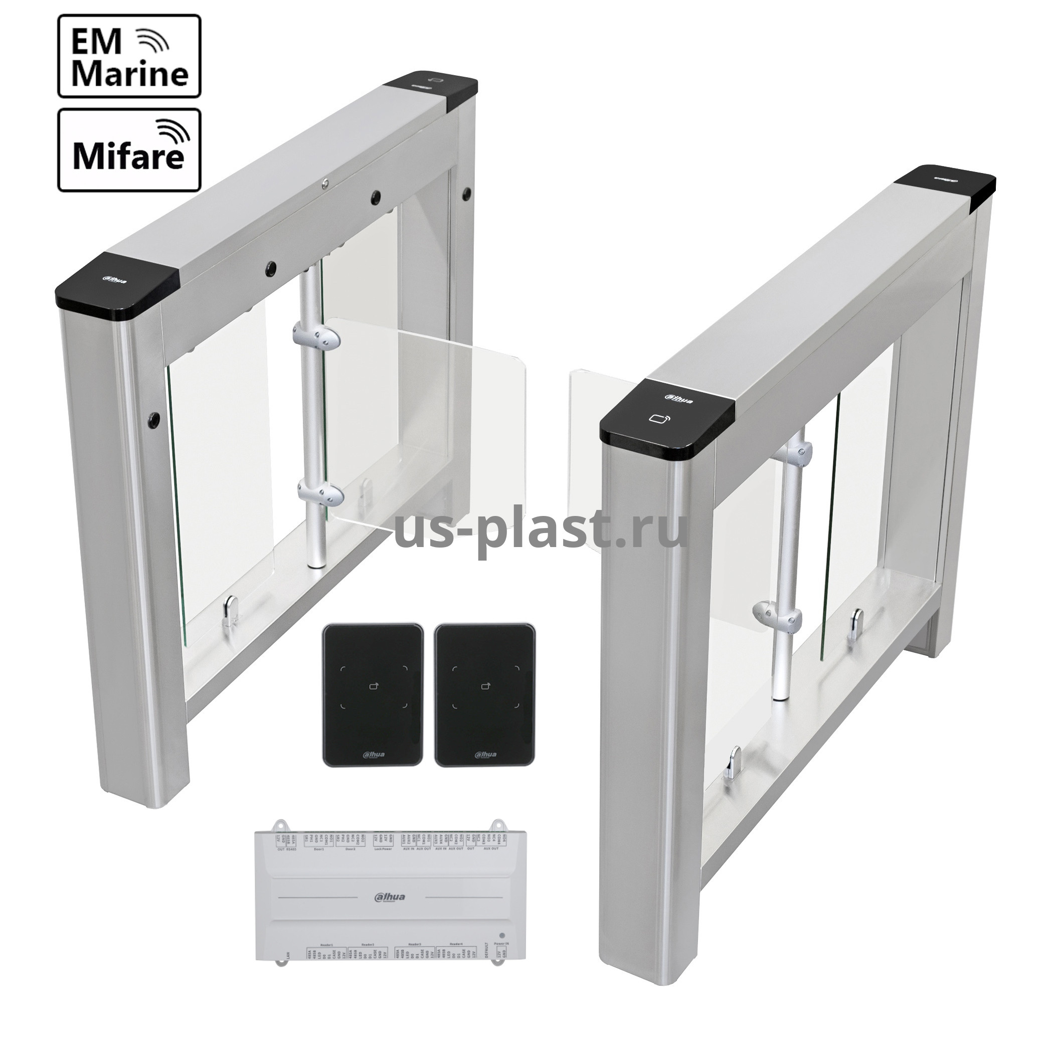Dahua DHI-ASGB110K [EM/MF] (900 мм) распашной турникет (электронная проходная) с контроллером и RFID считывателями