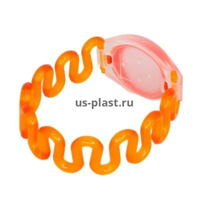 Перезаписываемый RFID браслет T5577 (TEMIC) ОРАНЖЕВЫЙ, пружинный. Фото N2
