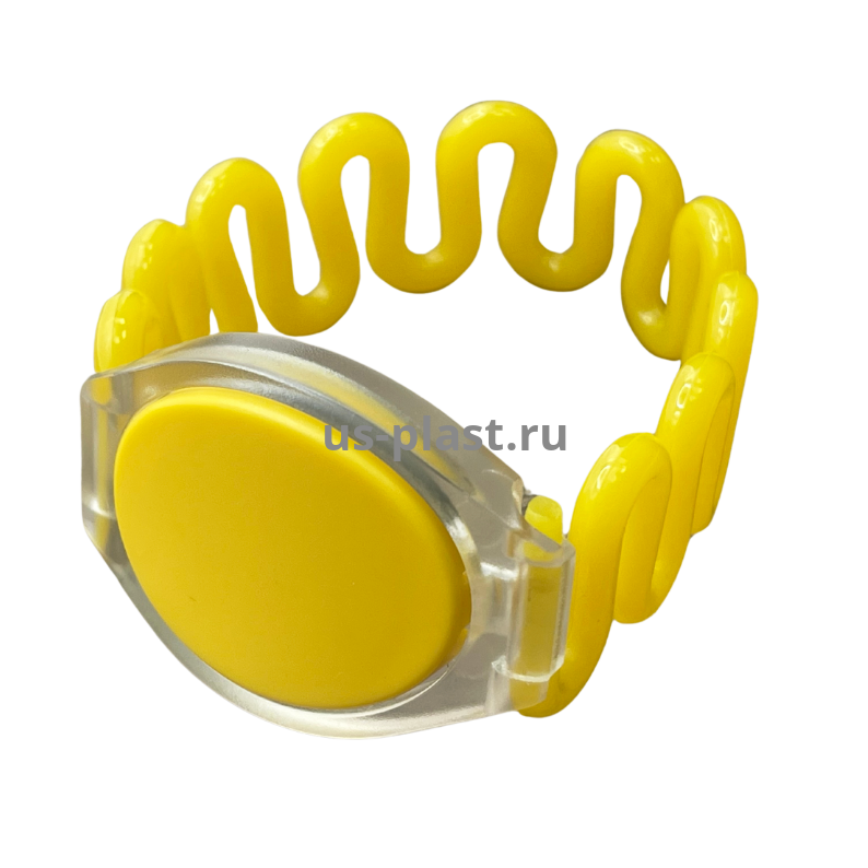 Пружинный RFID браслет-змейка T5577 (SP-TEMIC) ЖЕЛТЫЙ, перезаписываемый