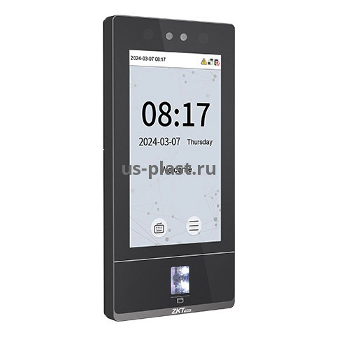 ZKTeco SenseFace 7A [EM] биометрический терминал распознавания лиц, отпечатков пальцев и карт доступа. Фото N2
