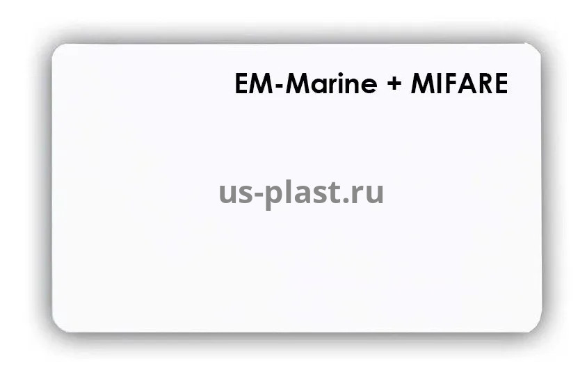 Комбинированная RFID карта с двумя чипами EM Marine + Mifare 1K. Фото N2 в Санкт-Петербурге