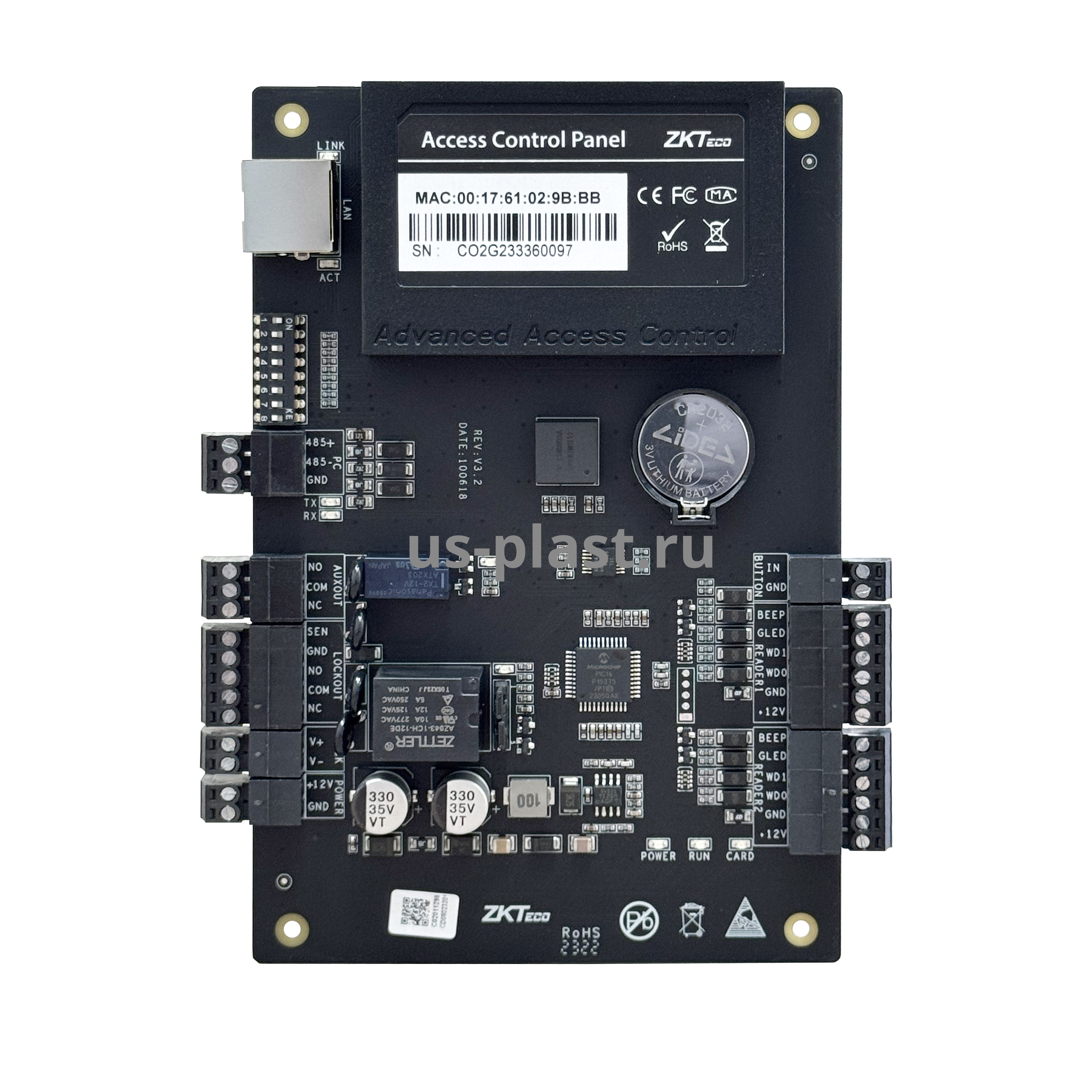 ZKTeco C3-100, сетевой контроллер СКУД для одной двери (двухсторонний доступ)