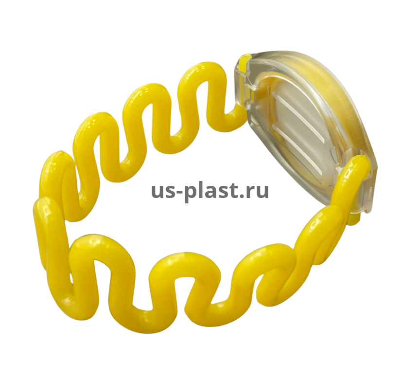 Перезаписываемый RFID браслет T5577 (TEMIC) ЖЕЛТЫЙ, пружинный. Фото N2