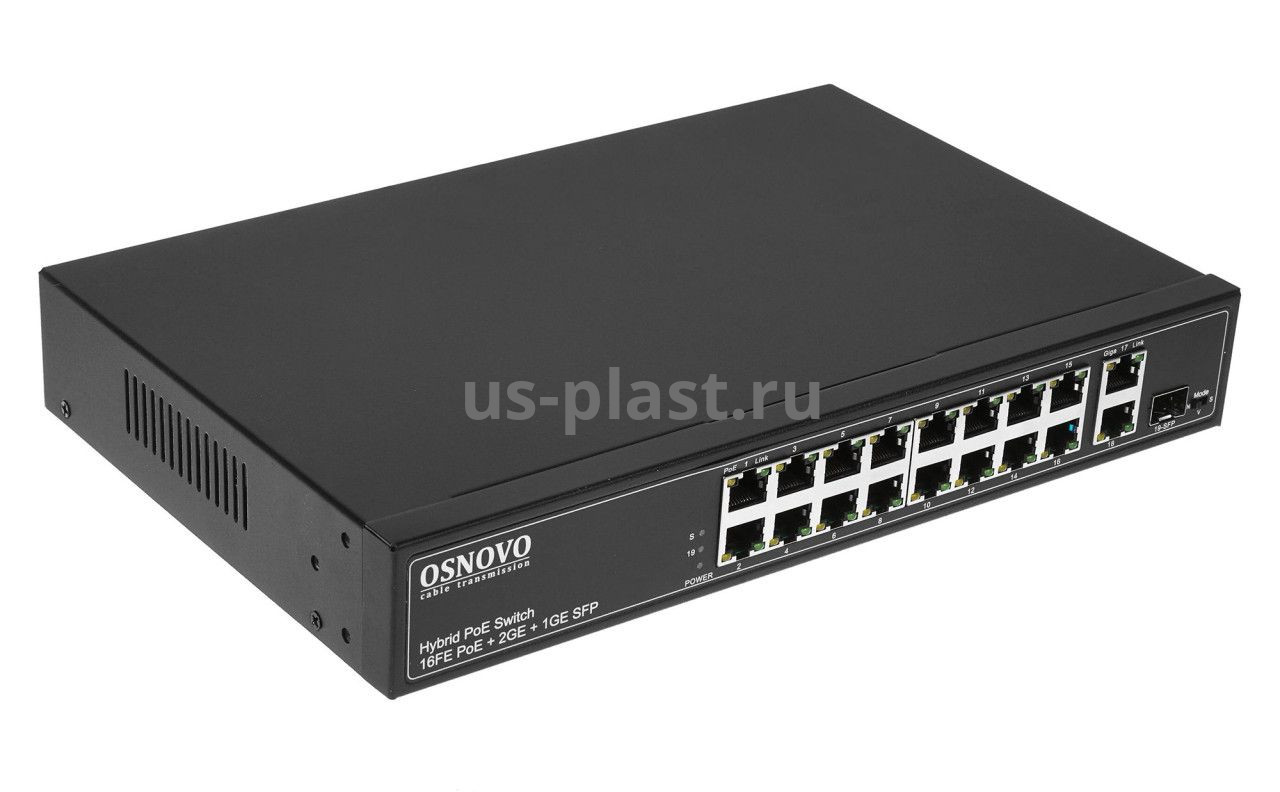 OSNOVO SW-61621 (300W), неуправляемый PoE-коммутатор