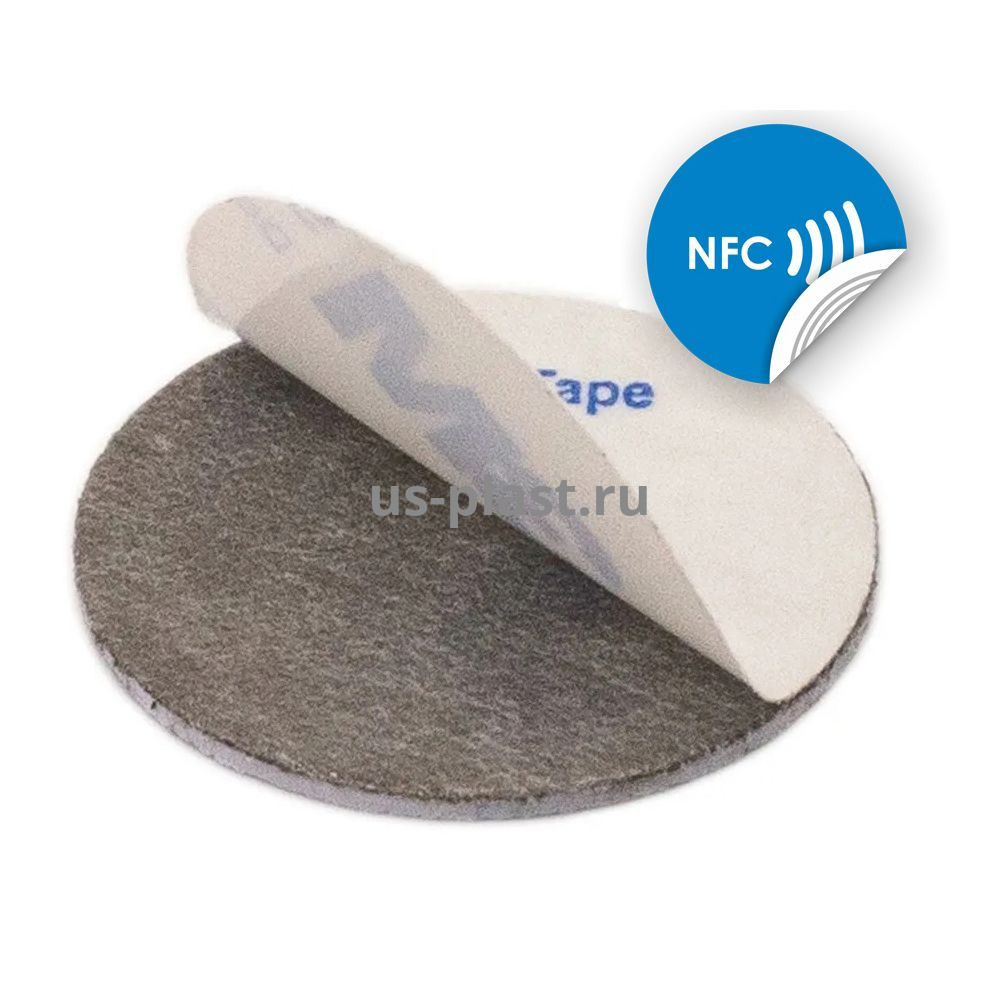 NFC RFID метка NTAG215 (Anti-Metal PVC TAG) самоклеящаяся из ПВХ