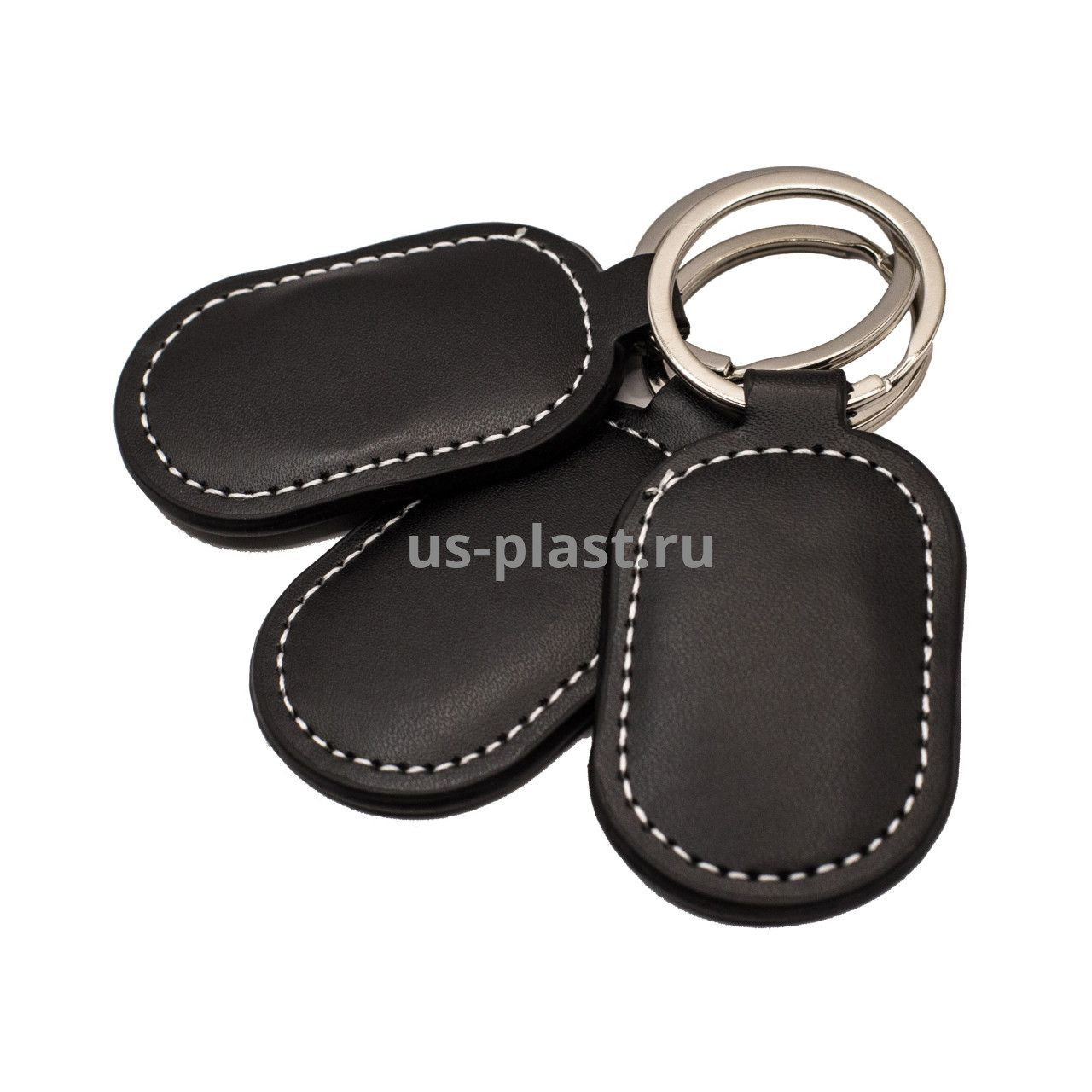 Комбинированный кожаный RFID брелок EM-Marine+Mifare 1K "CLASSIC" ЧЕРНЫЙ. Фото N3