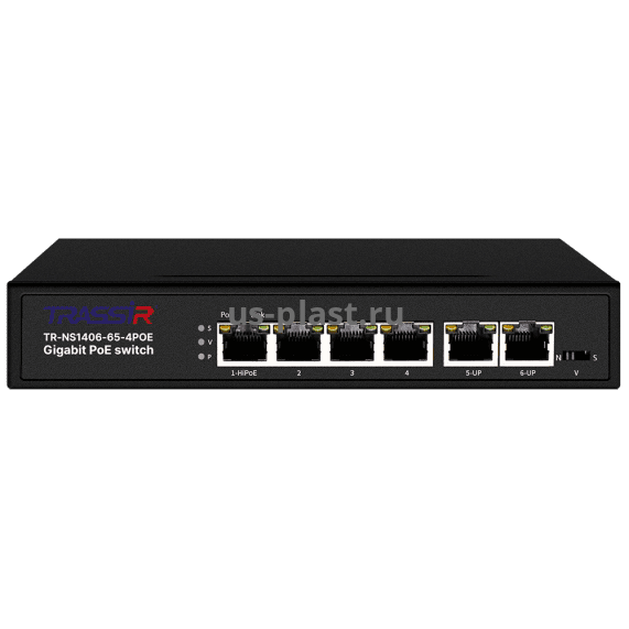 TRASSIR TR-NS1406-65-4POE неуправляемый PoE-коммутатор
