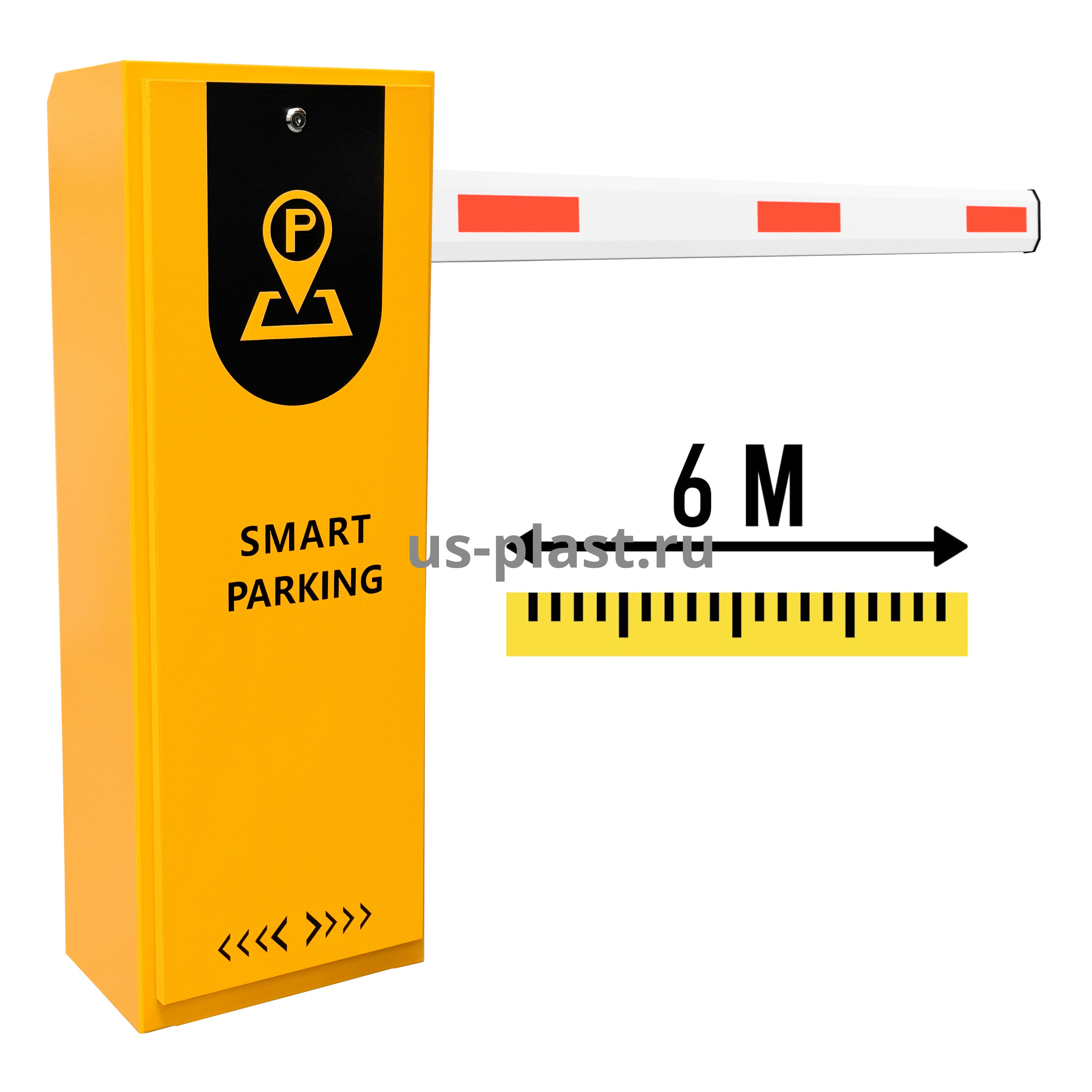 Автоматический шлагбаум BG-609 Yellow (6M) BATTERY с телескопической стрелой 6м и резервным питанием