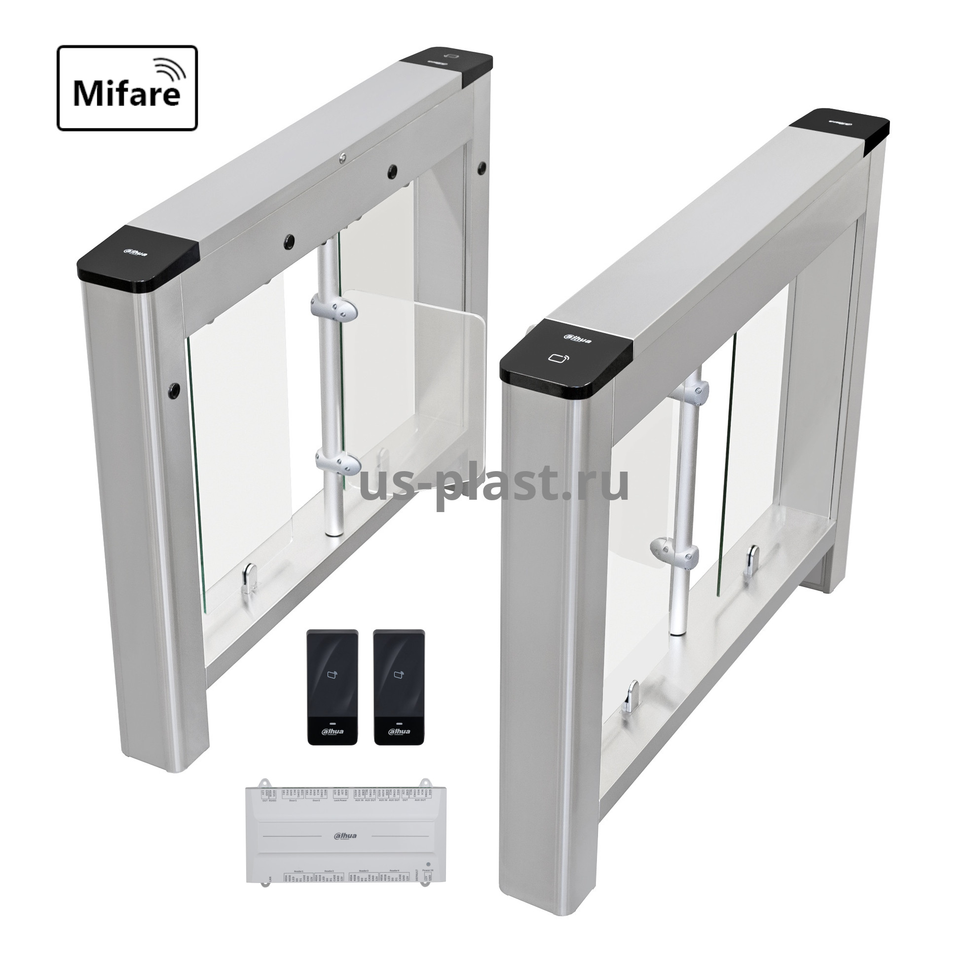 Dahua DHI-ASGB120K [MF] (600 мм) распашной турникет (электронная проходная) с контроллером и RFID считывателями MIFARE