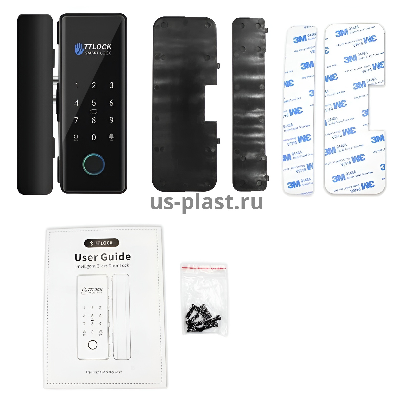 TTLock K190 (BLE) электронный биометрический замок для стеклянной двери. Фото N5