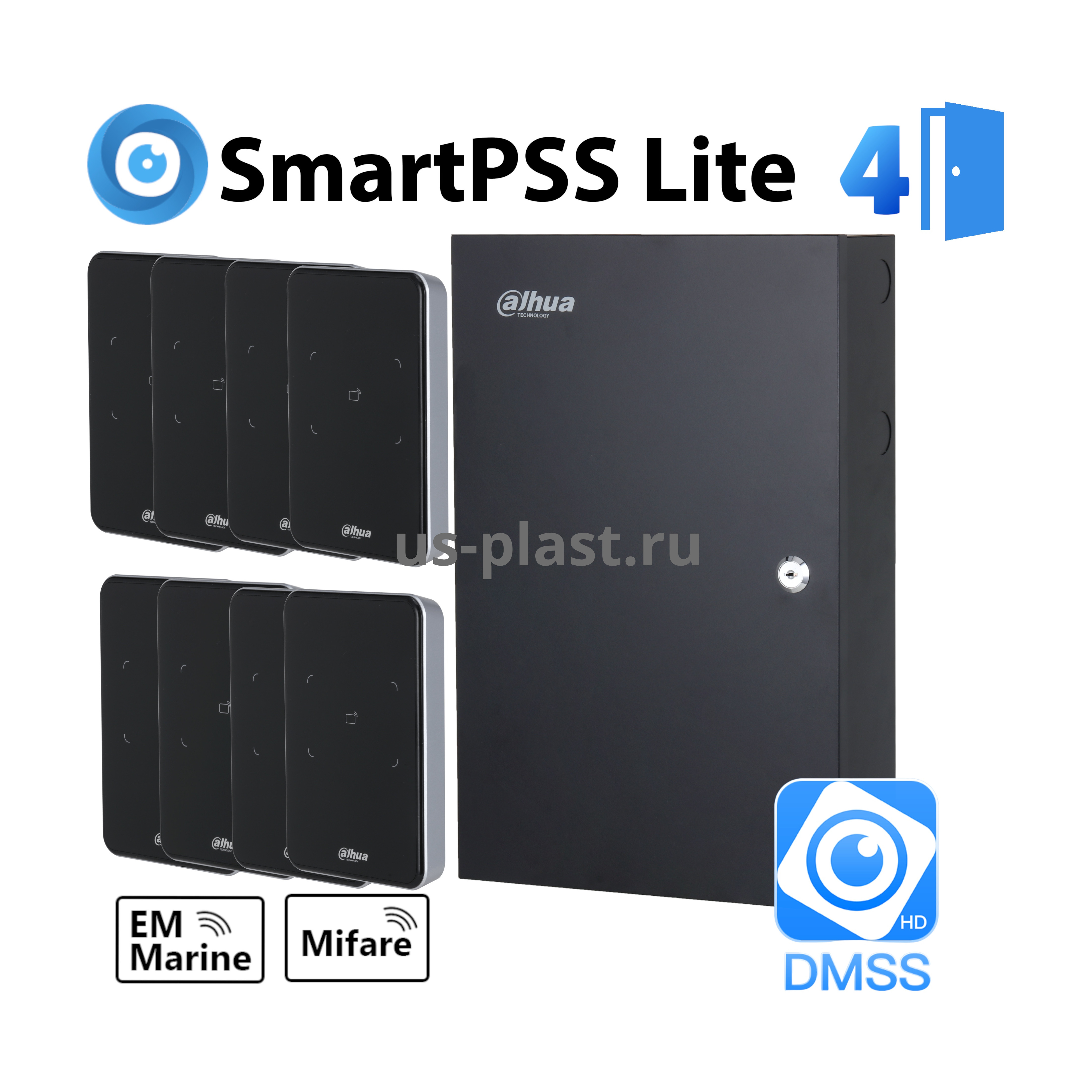 Dahua ACS-TA-4D KIT (EM/MF) комплект СКУД на 4 двери с учетом рабочего времени по картам