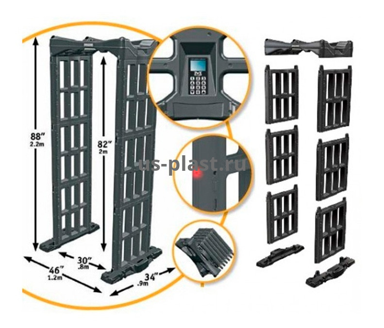 Мобильный арочный металлодетектор FORTEK VO-1313 BATTERY (800 мм) IP55. Фото N8