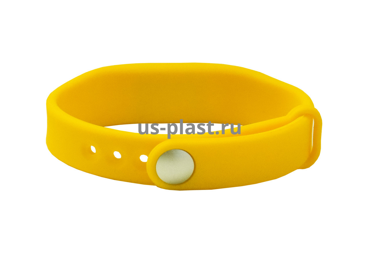 Силиконовый RFID браслет Mifare с застёжкой (SC-Yellow). Фото N2