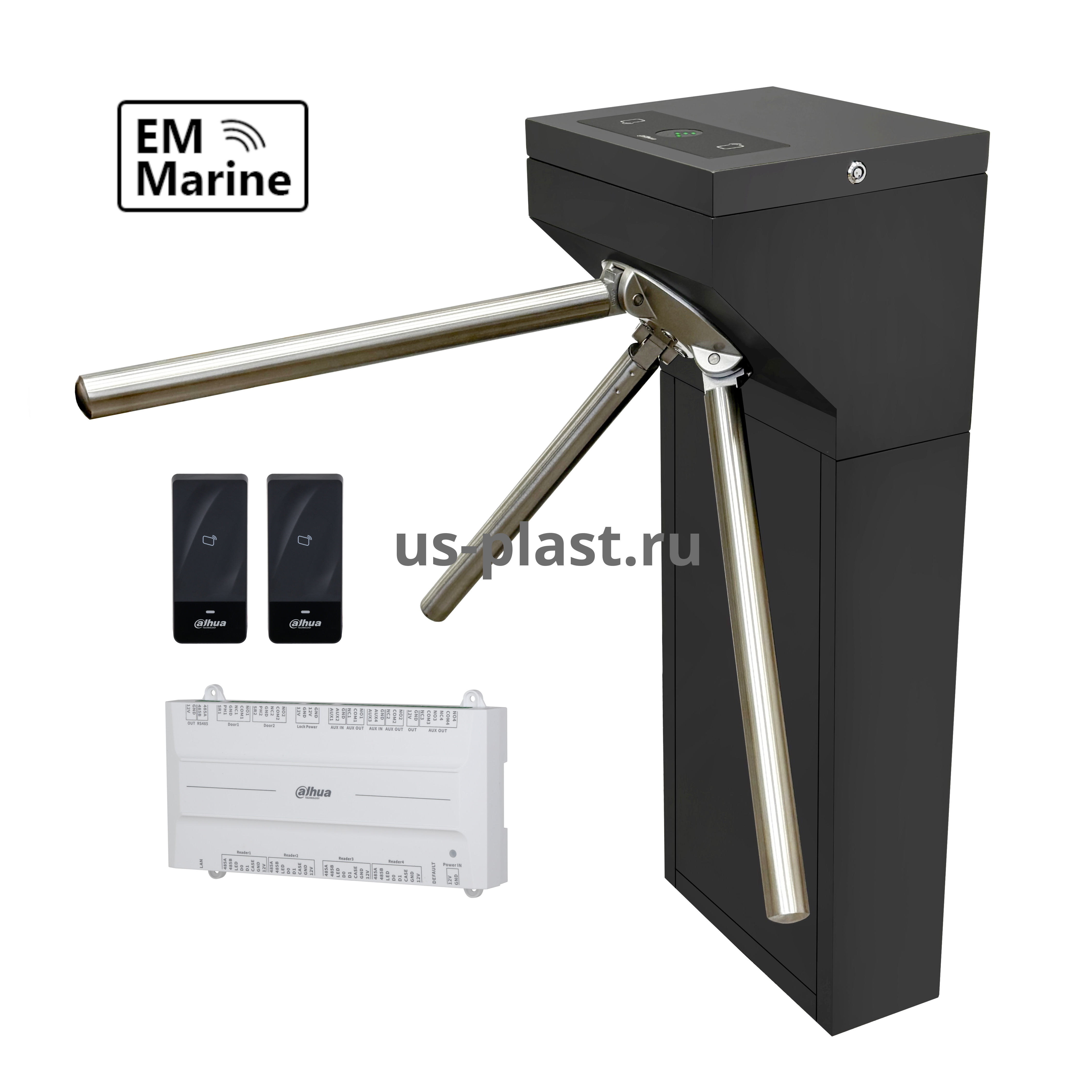 Dahua DHI-ASGG120B-IFC [EM] турникет-трипод с контроллером и считывателями карт EM-Marine (электронная проходная)