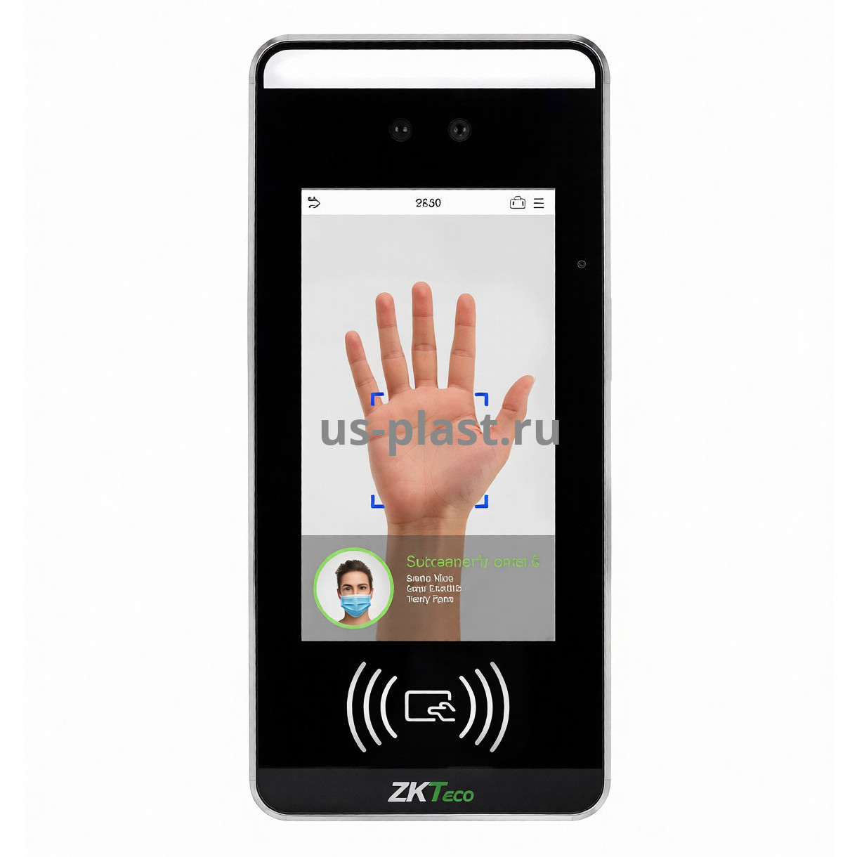ZKTeco SpeedFace-V5L-RFID [EM/MF] [PALM] терминал распознавания лиц, ладоней и карт доступа. Фото N2