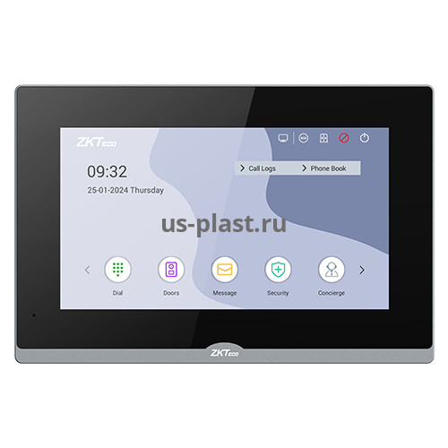 ZKTeco VT07-B26L-W, монитор IP видеодомофона с Wi-Fi и PoE