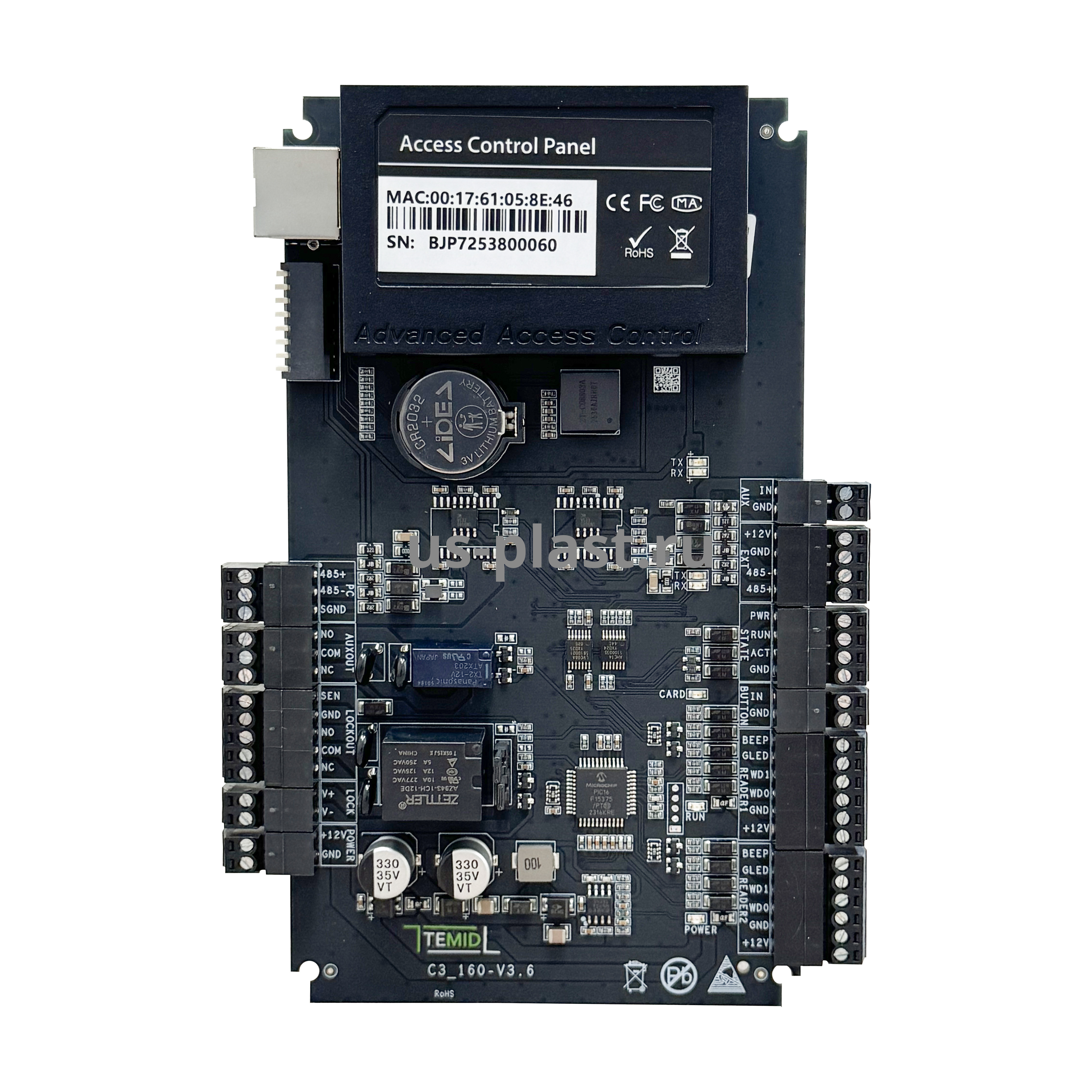 ZKTeco (TEMID) C3-400 Plus Package B, сетевой контроллер СКУД для двух дверей в монтажном боксе. Фото N2