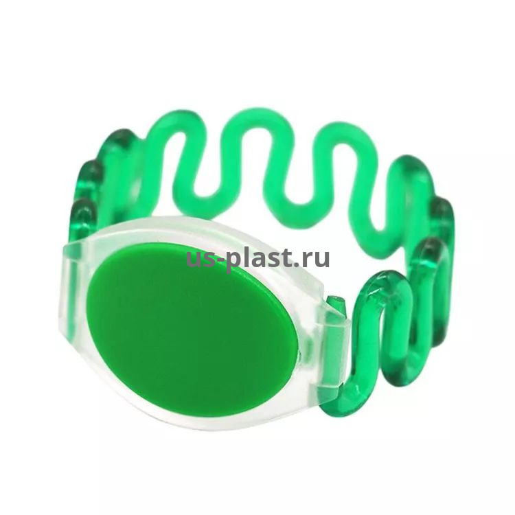 Перезаписываемый RFID браслет T5577 (TEMIC) ЗЕЛЕНЫЙ, пружинный