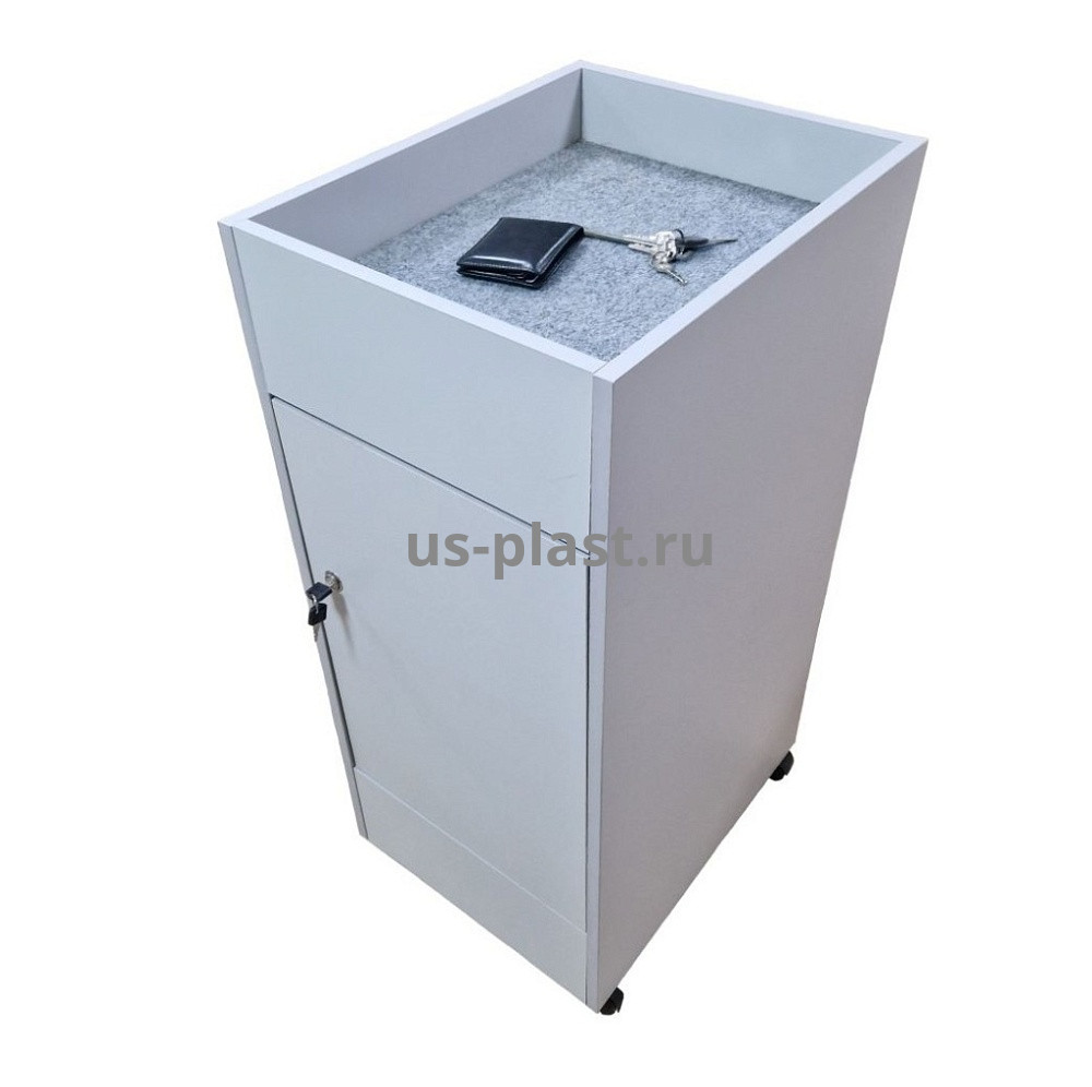 Досмотровая тумба ТД-950Д (светло-серый) с дверью и замком