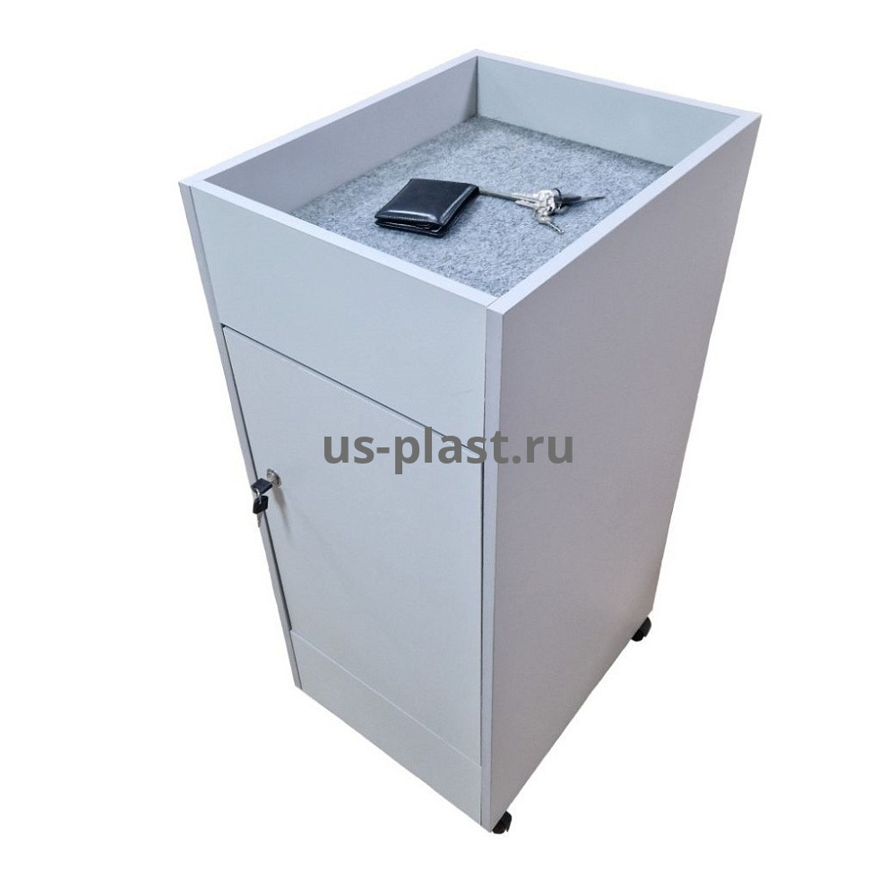 Досмотровая тумба ТД-950Д (светло-серый) с дверью и замком